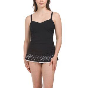 PROFILE BY GOTTEX Black Tutti Frutti One-piece Swim Dress